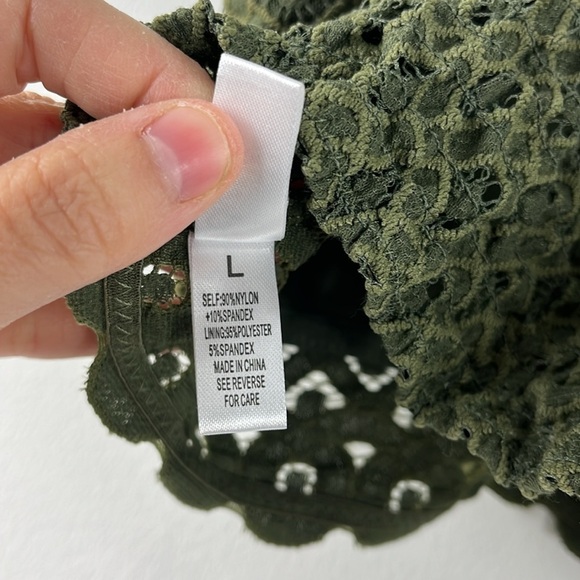 Cherish Green Boho Lace Strappy Bralette Womens Size L - Picture 9 of 10